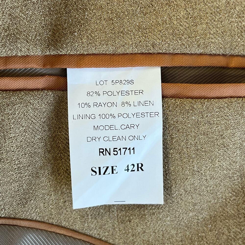 Andrew Fezza 2 Button Light Brown Tan Basic Suit … - image 4